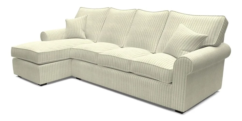 Upperton Chaise LHF in Two Tone Plain Biscuit - Loose cover option available