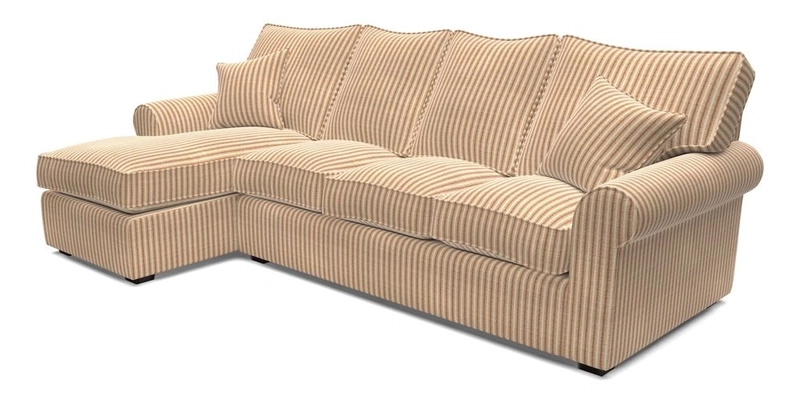 Upperton Chaise LHF in Two Tone Plain Biscuit - Loose cover option available