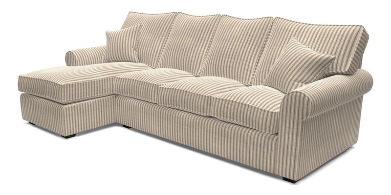 Upperton Chaise LHF in Two Tone Plain Biscuit - Loose cover option available