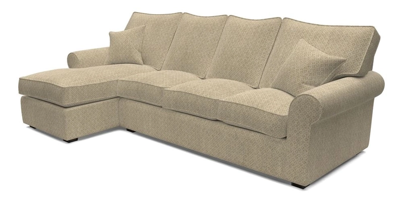 Upperton Chaise LHF in Two Tone Plain Biscuit - Loose cover option available