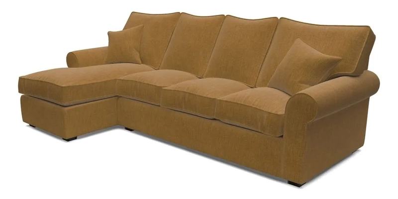 Upperton Chaise LHF in Two Tone Plain Biscuit - Loose cover option available