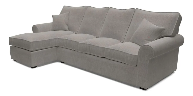 Upperton Chaise LHF in Two Tone Plain Biscuit - Loose cover option available