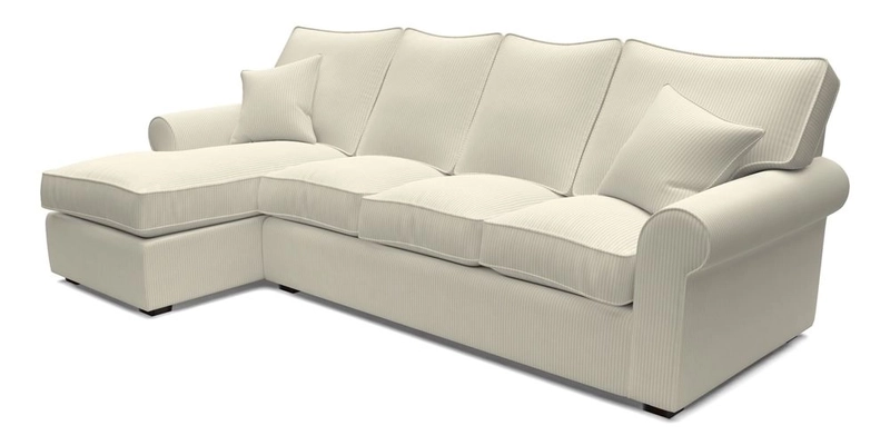 Upperton Chaise LHF in Two Tone Plain Biscuit - Loose cover option available