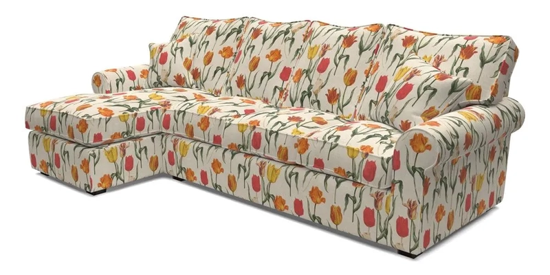 Upperton Chaise LHF in Two Tone Plain Biscuit - Loose cover option available