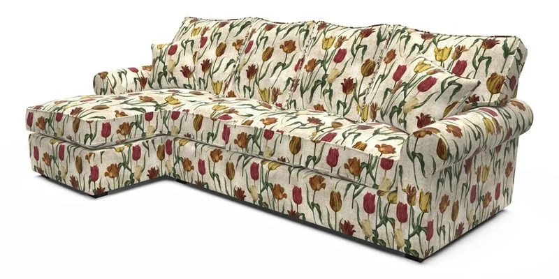 Upperton Chaise LHF in Two Tone Plain Biscuit - Loose cover option available
