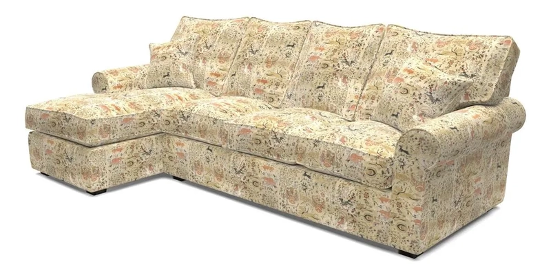 Upperton Chaise LHF in Two Tone Plain Biscuit - Loose cover option available
