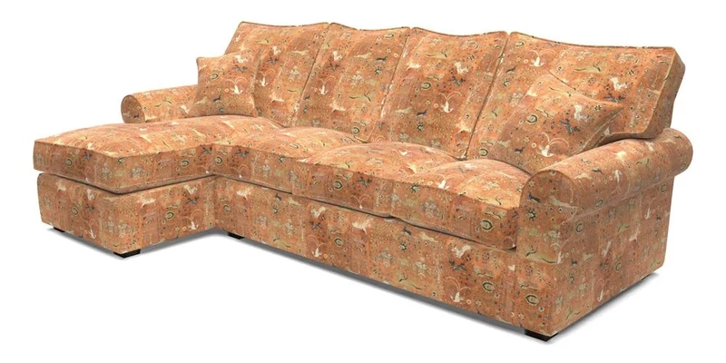 Upperton Chaise LHF in Two Tone Plain Biscuit - Loose cover option available