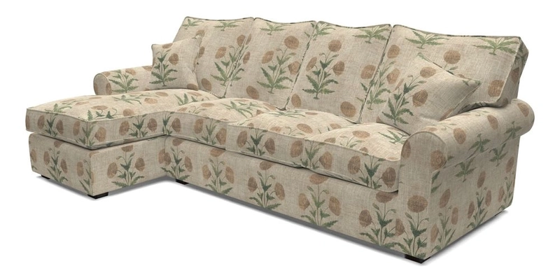 Upperton Chaise LHF in Two Tone Plain Biscuit - Loose cover option available