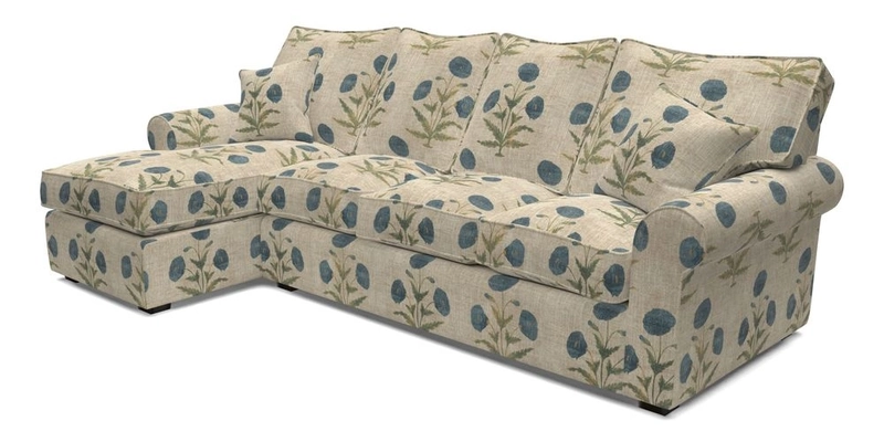 Upperton Chaise LHF in Two Tone Plain Biscuit - Loose cover option available
