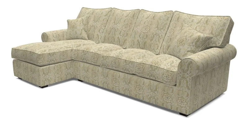 Upperton Chaise LHF in Two Tone Plain Biscuit - Loose cover option available