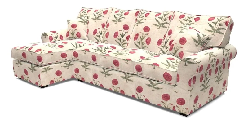 Upperton Chaise LHF in Two Tone Plain Biscuit - Loose cover option available