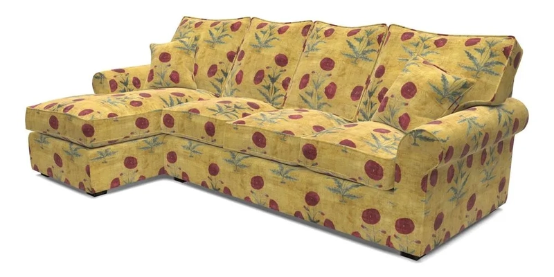 Upperton Chaise LHF in Two Tone Plain Biscuit - Loose cover option available