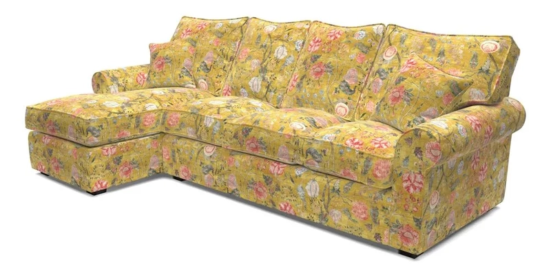 Upperton Chaise LHF in Two Tone Plain Biscuit - Loose cover option available