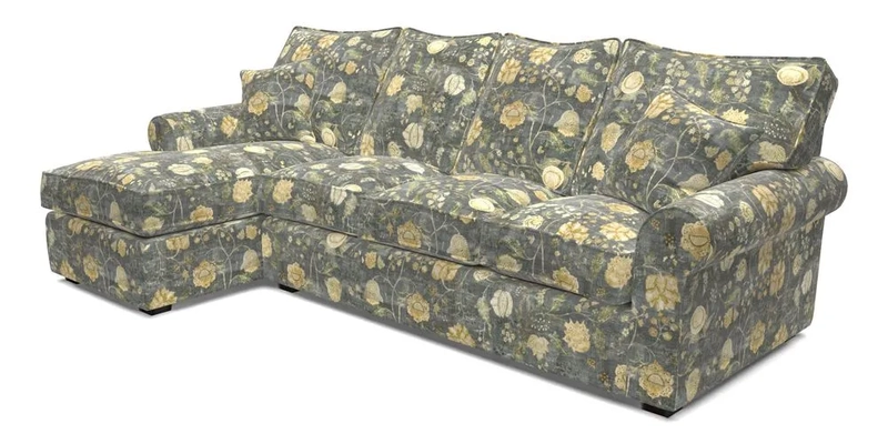 Upperton Chaise LHF in Two Tone Plain Biscuit - Loose cover option available