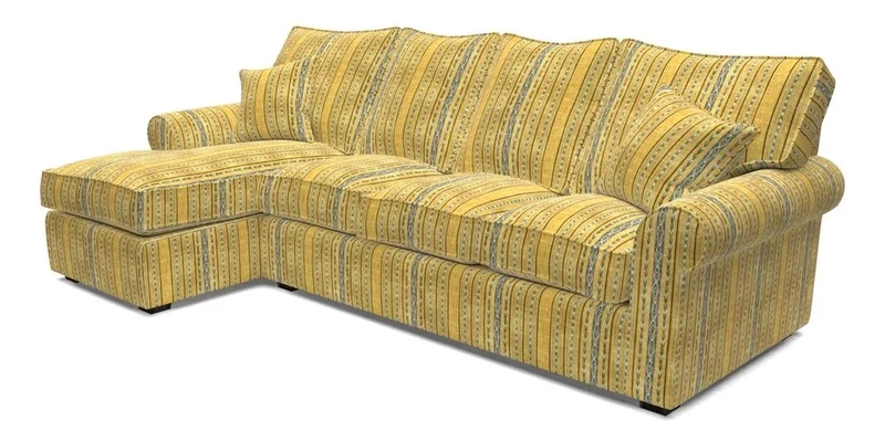 Upperton Chaise LHF in Two Tone Plain Biscuit - Loose cover option available