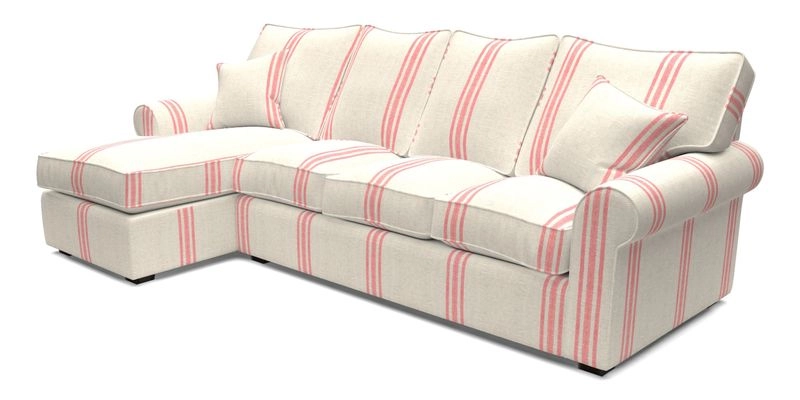 Upperton Chaise LHF in Two Tone Plain Biscuit - Loose cover option available