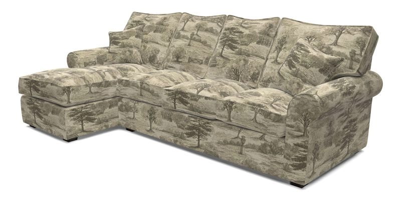 Upperton Chaise LHF in Two Tone Plain Biscuit - Loose cover option available