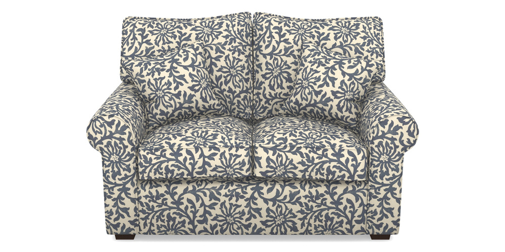 Product photograph of Upperton 2 Seater Sofa In V A Brompton Collection - Floral Scroll - Midnight Blue from Sofas and Stuff Limited