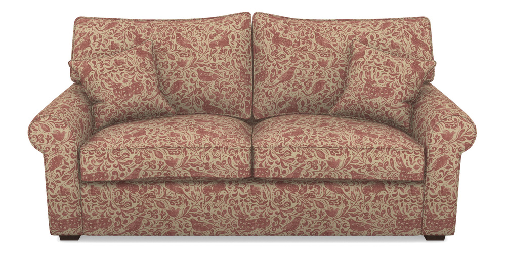 Product photograph of Upperton 3 Seater Sofa In V A Drawn From Nature - Bird And Rabbit - Red from Sofas and Stuff Limited