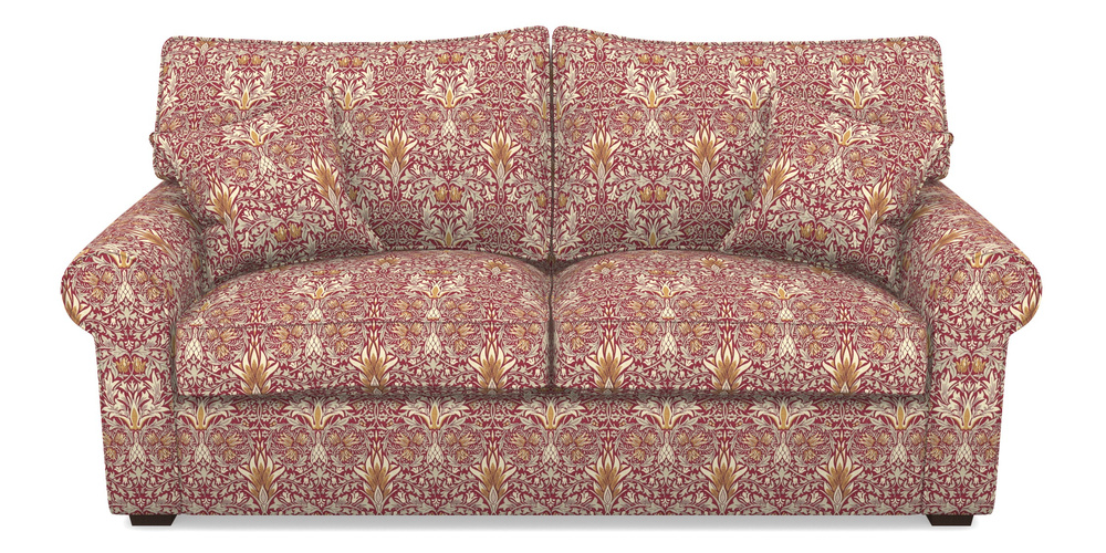 Product photograph of Upperton 3 Seater Sofa In William Morris Collection - Snakeshead - Claret Gold from Sofas and Stuff Limited