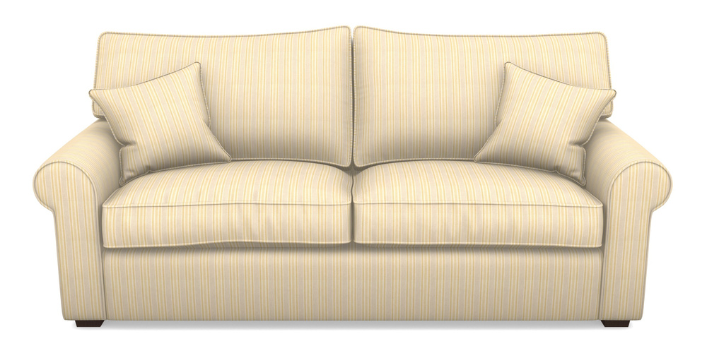 Product photograph of Upperton 4 Seater Sofa In Cloth 22 - Racing Stripes Ayr - Lemon from Sofas and Stuff Limited