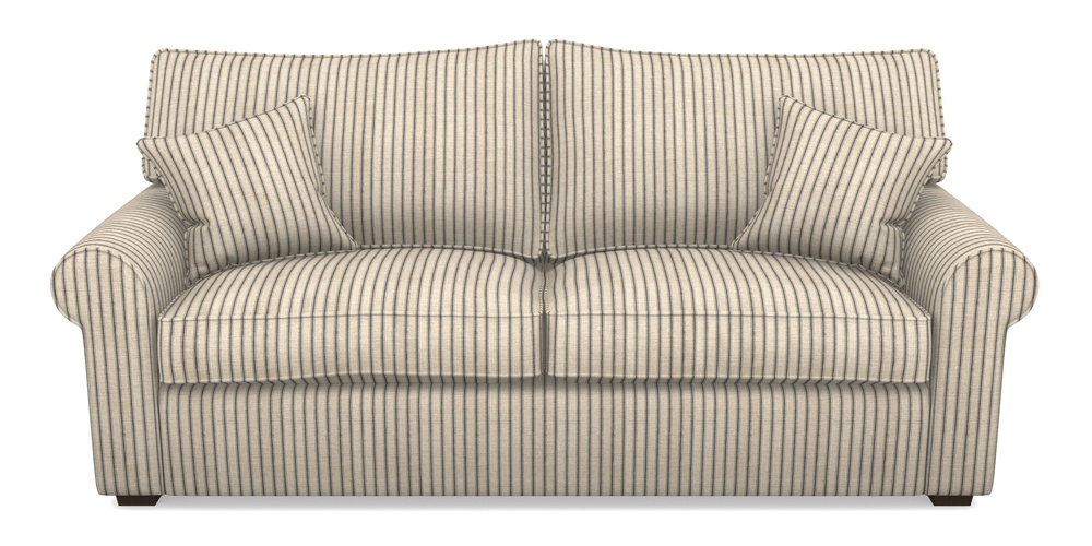 Product photograph of Upperton 4 Seater Sofa In Cloth 18 Stripes - Ticking - Bible Black from Sofas and Stuff Limited