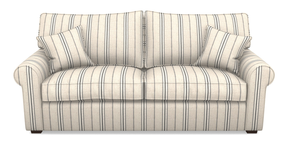Product photograph of Upperton 4 Seater Sofa In Cloth 18 Stripes - Regimental - Bible Black from Sofas and Stuff Limited