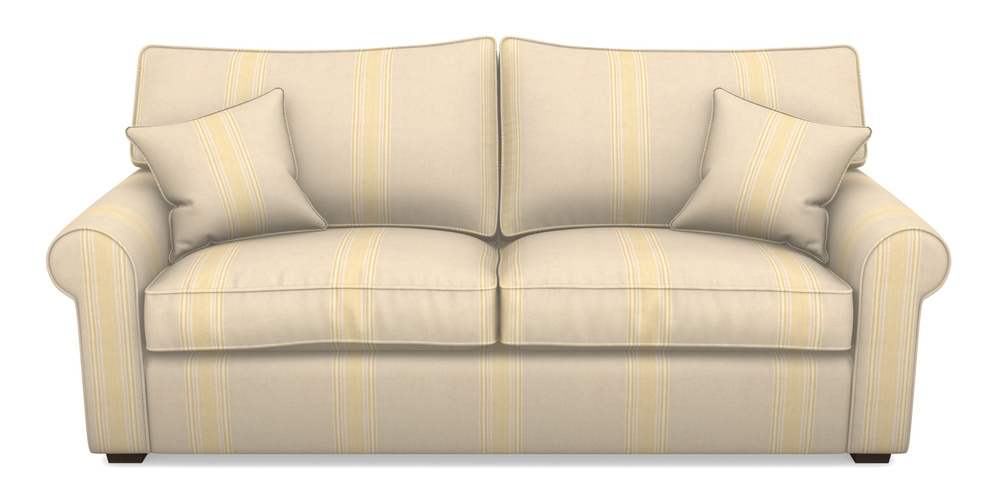 Product photograph of Upperton 4 Seater Sofa In Cloth 22 - Racing Stripes Cheltenham - Lemon from Sofas and Stuff Limited