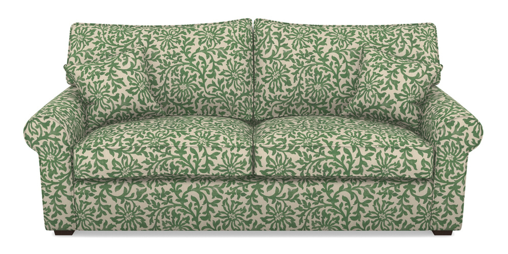 Product photograph of Upperton 4 Seater Sofa In V A Brompton Collection - Floral Scroll - Basil from Sofas and Stuff Limited