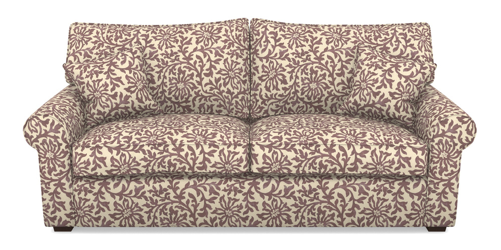 Product photograph of Upperton 4 Seater Sofa In V A Brompton Collection - Floral Scroll - Cacao from Sofas and Stuff Limited