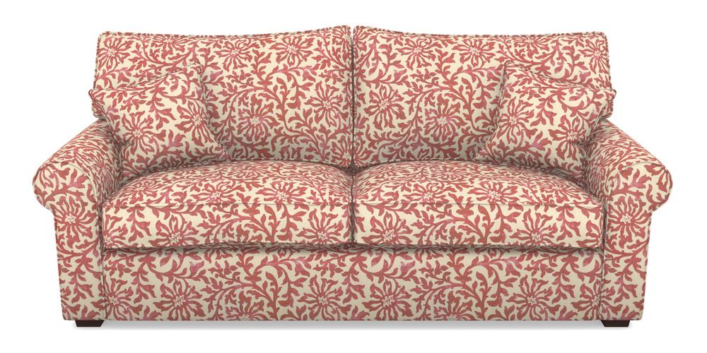 Product photograph of Upperton 4 Seater Sofa In V A Brompton Collection - Floral Scroll - Chilli from Sofas and Stuff Limited