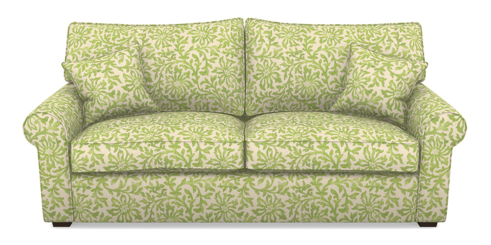 Product photograph of Upperton 4 Seater Sofa In V A Brompton Collection - Floral Scroll - Lime from Sofas and Stuff Limited