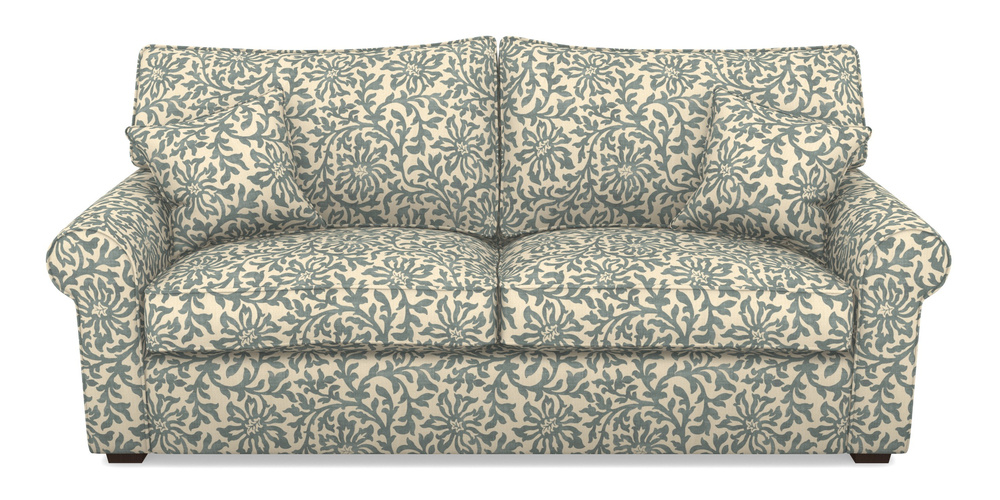 Product photograph of Upperton 4 Seater Sofa In V A Brompton Collection - Floral Scroll - Pebble from Sofas and Stuff Limited