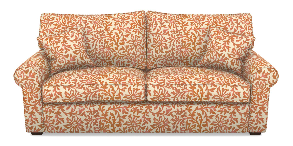 Product photograph of Upperton 4 Seater Sofa In V A Brompton Collection - Floral Scroll - Terracotta from Sofas and Stuff Limited