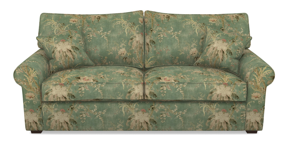 Product photograph of Upperton 4 Seater Sofa In Floral Linen - Zefferino Emerald from Sofas and Stuff Limited