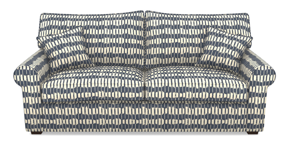 Product photograph of Upperton 4 Seater Sofa In V A Brompton Collection - Ikat - Midnight Blue from Sofas and Stuff Limited