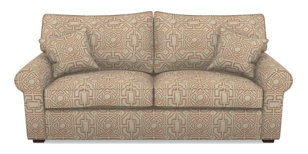 Product photograph of Upperton 4 Seater Sofa In Rhs Collection - Large Knot Garden Linen - Terracotta from Sofas and Stuff Limited
