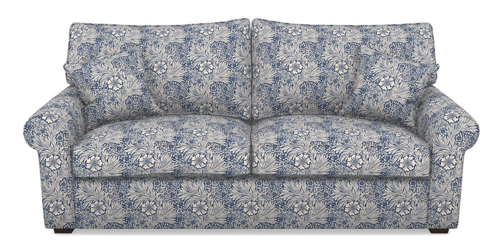 Product photograph of Upperton 4 Seater Sofa In William Morris Collection - Marigold - Indigo Linen from Sofas and Stuff Limited