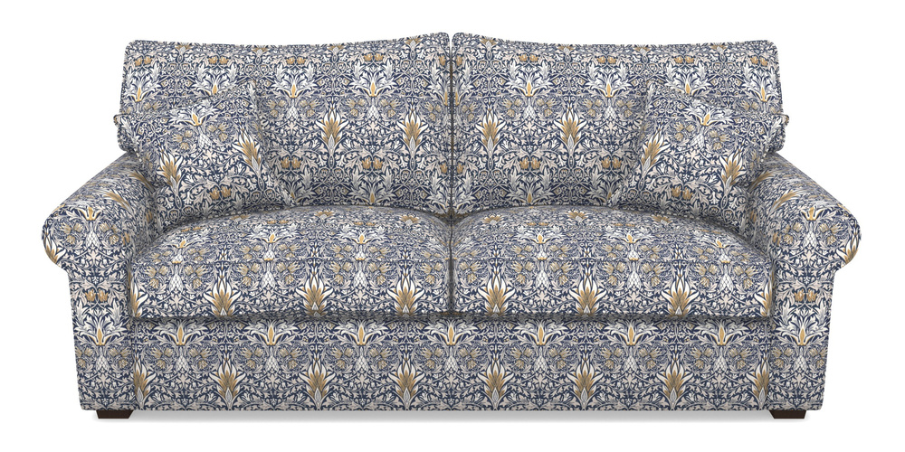 Product photograph of Upperton 4 Seater Sofa In William Morris Collection - Snakeshead - Indigo Hemp from Sofas and Stuff Limited