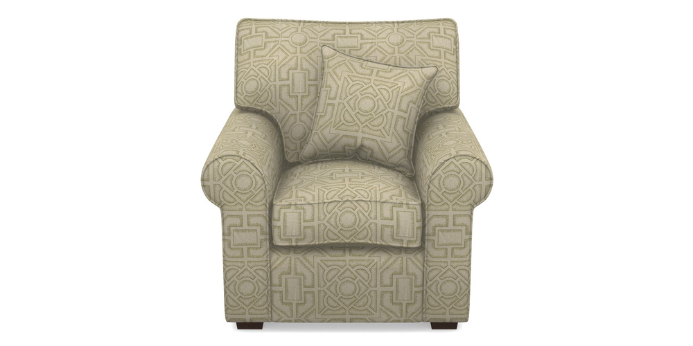 Product photograph of Upperton Chair In Rhs Collection - Large Knot Garden Linen - Olive from Sofas and Stuff Limited