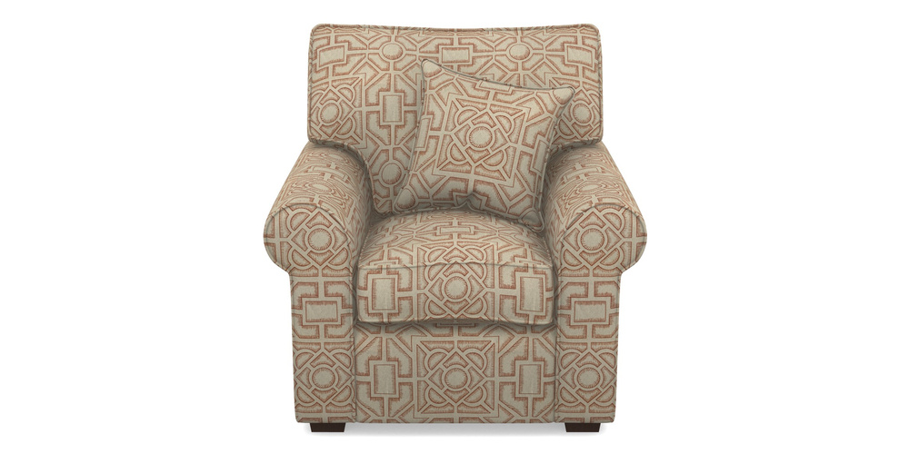 Product photograph of Upperton Chair In Rhs Collection - Large Knot Garden Linen - Terracotta from Sofas and Stuff Limited