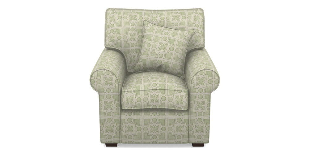 Product photograph of Upperton Chair In Rhs Collection - Small Knot Garden Cotton Weave - Green from Sofas and Stuff Limited