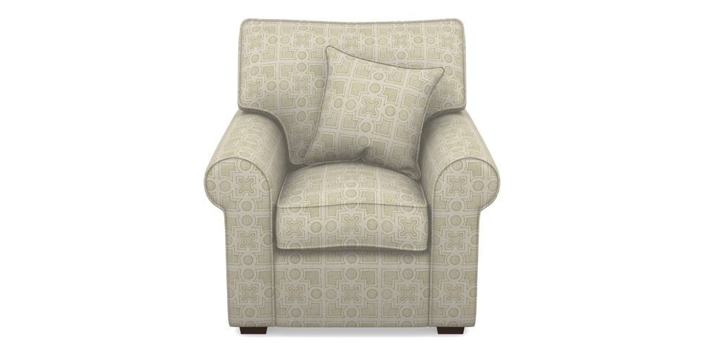 Product photograph of Upperton Chair In Rhs Collection - Small Knot Garden Cotton Weave - Olive from Sofas and Stuff Limited