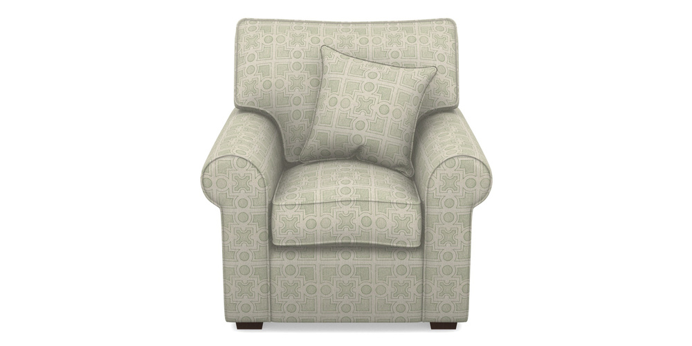 Product photograph of Upperton Chair In Rhs Collection - Small Knot Garden Cotton Weave - Pistachio from Sofas and Stuff Limited