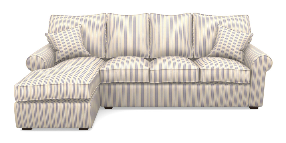 Product photograph of Upperton Lhf Chaise In Cloth 22 - Racing Stripes Ayr - Blueberry from Sofas and Stuff Limited