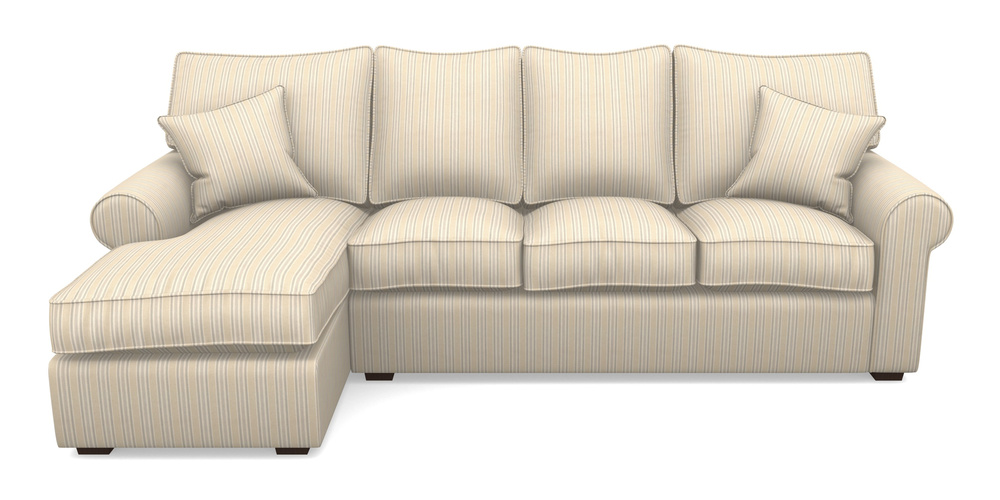 Product photograph of Upperton Lhf Chaise In Cloth 22 - Racing Stripes Ayr - Dove from Sofas and Stuff Limited