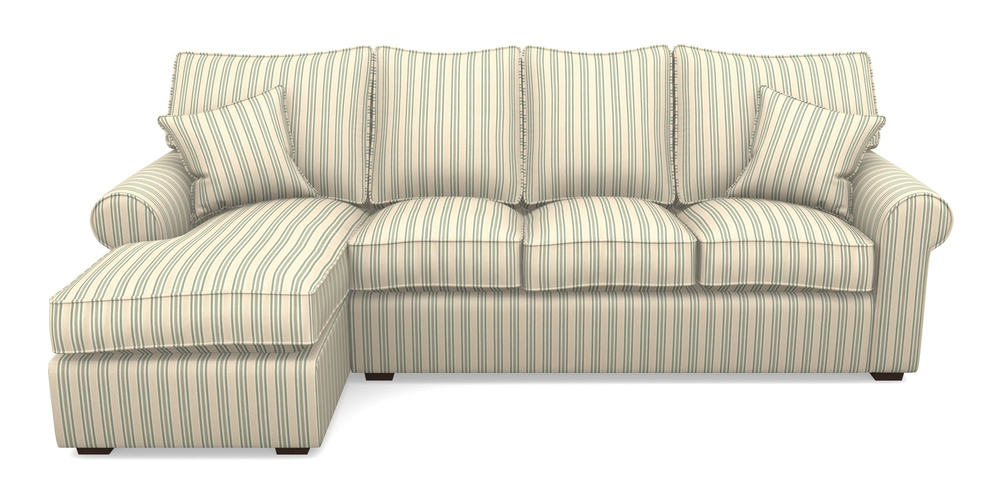 Product photograph of Upperton Lhf Chaise In Cloth 22 - Racing Stripes Ayr - Mint from Sofas and Stuff Limited