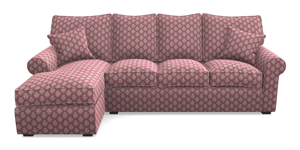 Product photograph of Upperton Lhf Chaise In Cloth 21 - Coral 1 - Cassis from Sofas and Stuff Limited