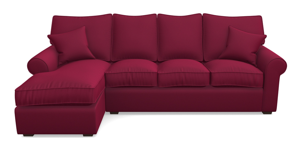 Product photograph of Upperton Lhf Chaise In Clever Glossy Velvet - Chianti from Sofas and Stuff Limited