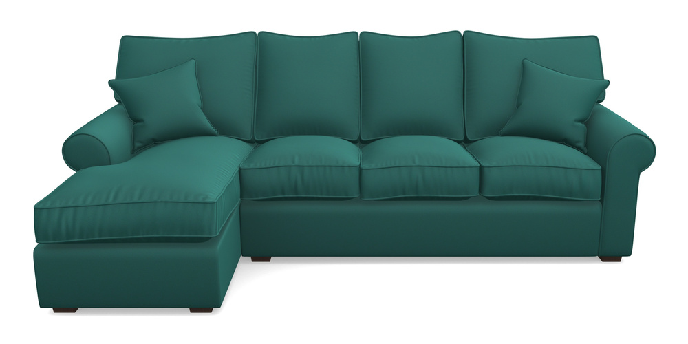 Product photograph of Upperton Lhf Chaise In Clever Glossy Velvet - Kingfisher from Sofas and Stuff Limited